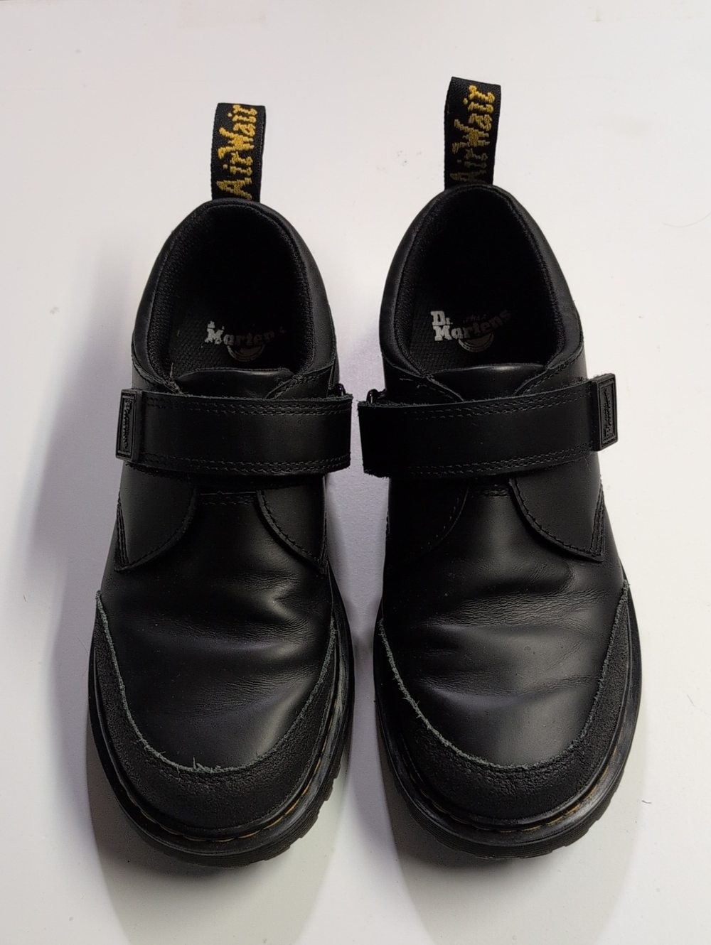 Dr. Martens Black Leather Velcro Strap Loafers